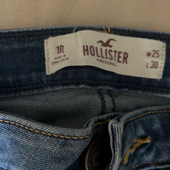 Hollister denim blue jeans low rise super skinny leg distressed (1 juniors) - Picture 4 of 7